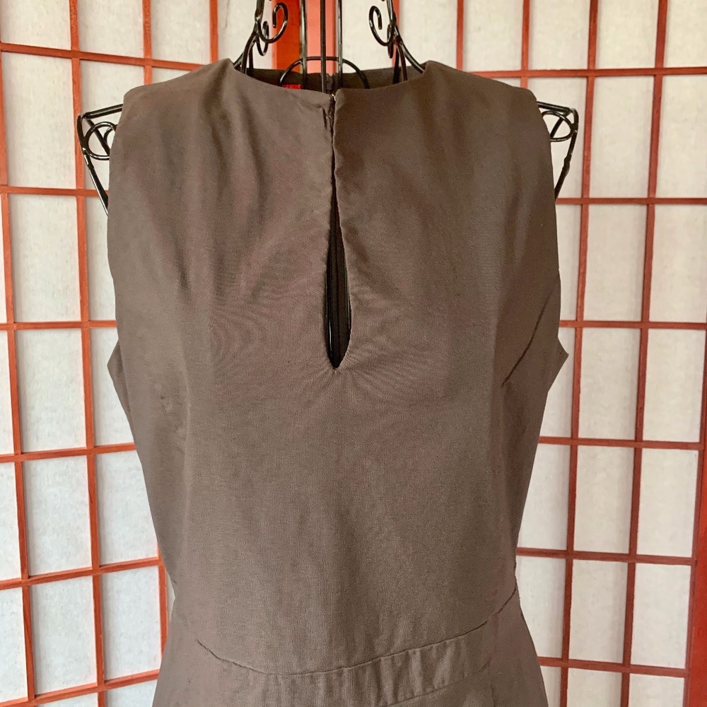 Esprit Brown Keyhole Neckline Sheath Midi